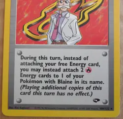 Blaine 100/132 Rare Gym Challenge Non-Holo Trainer Pokemon NM/LP - Image 3
