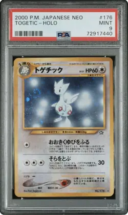 2000 Pokemon Togetic #176 Holo Neo Genesis Japanese - PSA 9 - SWIRL - Image 1