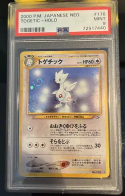 2000 Pokemon Togetic #176 Holo Neo Genesis Japanese - PSA 9 - SWIRL - Image 3