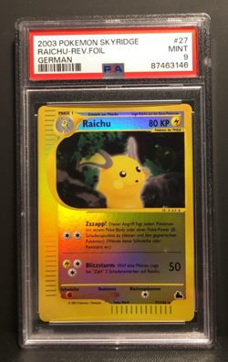 Raichu Reverse Holo | Skyridge | PSA 9 Mint | German | Pokemon - Image 1