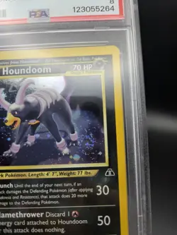 2001 Pokemon Card Neo Discovery Set HOUNDOOM Holo 4/75, PSA 8 NM-MT Swirl - Image 4