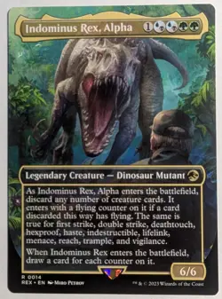Indominus Rex, Alpha Borderless x1 Jurassic World Magic the Gathering MTG LP/NM - Image 1