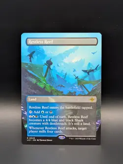 MTG - Restless Reef - BORDERLESS - Land (U/B) - LCI #349 - Rare - Image 1
