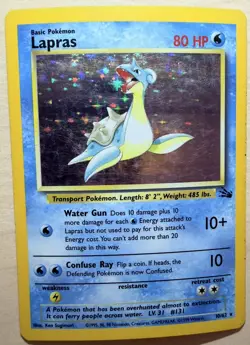 Lapras 10/62 Pokemon Fossil Holo Rare LP - Image 1