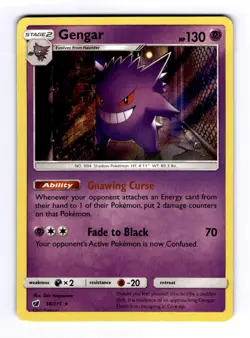 Gengar SM - Crimson Invasion #38 (2017) Holo NM Pokemon - Image 1