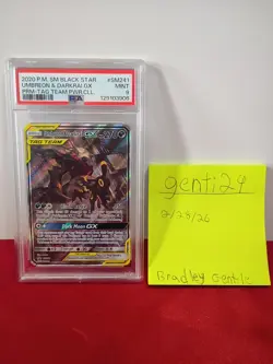2020 Pokemon Sun & Moon Black Star Promo Umbreon & Darkrai GX SM241 PSA 9 - Image 1