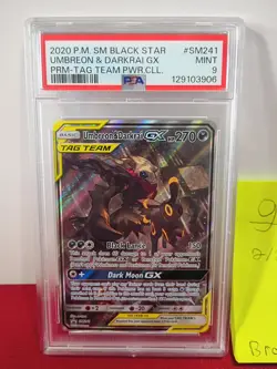 2020 Pokemon Sun & Moon Black Star Promo Umbreon & Darkrai GX SM241 PSA 9 - Image 2
