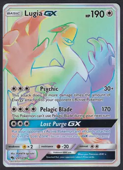 Pokemon Lugia GX 227/214 Rainbow Rare Lost Thunder - Image 1