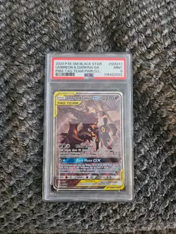 2020 Pokemon Umbreon Darkrai GX Tag Team Black Star SM/241 Promo PSA 9 Mint - Image 1