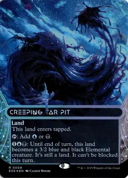 Creeping Tar Pit (0009) (Borderless) FOIL R Edge of Eternities: Stellar Sights 9 - Image 1