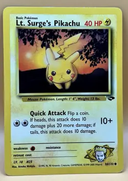 Lt. Surge’s Pikachu 84/132 – Gym Challenge Trainer’s Pokemon - MP - 2000 Pokemon - Image 1