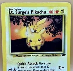 Lt. Surge’s Pikachu 84/132 – Gym Challenge Trainer’s Pokemon - MP - 2000 Pokemon - Image 2