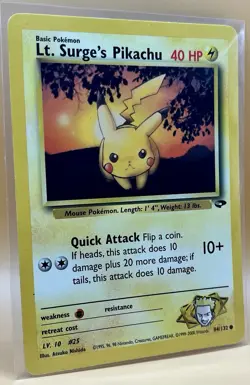 Lt. Surge’s Pikachu 84/132 – Gym Challenge Trainer’s Pokemon - MP - 2000 Pokemon - Image 5