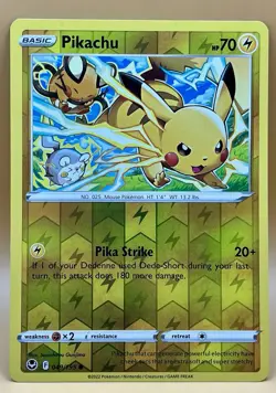 Pikachu 049/195 – Silver Tempest (Reverse Holo) - LP+ - 2022 Pokemon TCG - Image 1