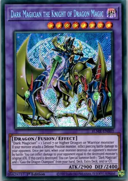 Yugioh Dark Magician the Knight of Dragon Magic BLMR-EN001 1st Ed Secret Rare NM - Image 1