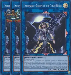 Yugioh 3x Underworld Goddess of the Closed World RA02-EN045 Super Rare 1st Ed NM - Image 1