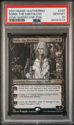 MTG Crimson Vow Soring the Mirthless Showcase foil PSA 10 - Image 1