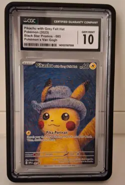 Pokemon - Pikachu with Grey Felt Hat, Pokemon x Van Gogh 085 Promo card - CGC 10 - Image 1