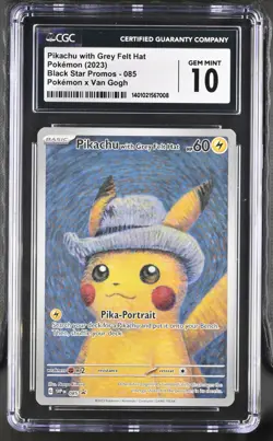 Pokemon - Pikachu with Grey Felt Hat, Pokemon x Van Gogh 085 Promo card - CGC 10 - Image 4