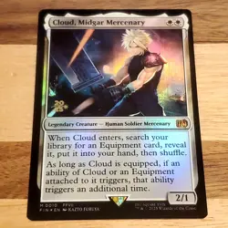 1x Cloud, Midgar Mercenary, Prerelease Stamp Foil, Final Fantasy, MTG NM - Image 1