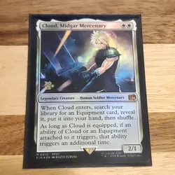 1x Cloud, Midgar Mercenary, Prerelease Stamp Foil, Final Fantasy, MTG NM - Image 4