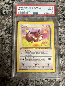 1999 POKEMON JUNGLE 1ST ED #51 EEVEE PSA 9 First Edition - Image 1