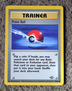 Poke Ball 64/64 Jungle Regular original 1999 pokemon trainer card - Image 1
