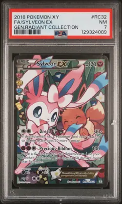 2016 POKEMON XY GENERATIONS RADIANT COLL #RC32 FULL ART/SYLVEON EX PSA 7 - Image 1