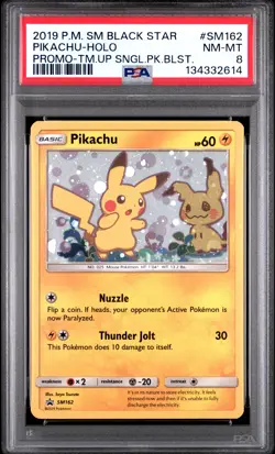 2019 POKEMON SM BLACK STAR PROMO TEAM UP SINGLE PACK BLISTERS PIKACHU-HOLO PSA 8 - Image 1