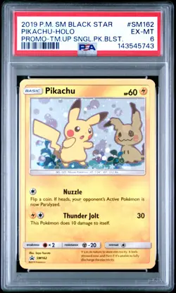 2019 POKEMON SM BLACK STAR PROMO TEAM UP SINGLE PACK BLISTERS PIKACHU-HOLO PSA 6 - Image 1