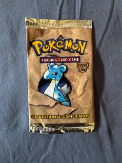 Pokemon TCG | EMPTY Fossil Booster Pack Wrapper | Lapras Art | NO CARDS - Image 1