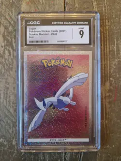 Lugia Holo Foil 2001 Pokemon Card Dunkin Boomer Sticker #249 Graded CGC 9 - Image 1