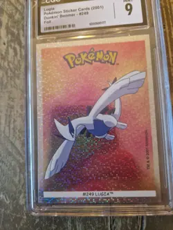 Lugia Holo Foil 2001 Pokemon Card Dunkin Boomer Sticker #249 Graded CGC 9 - Image 2