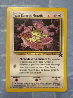 Team Rocket's Meowth! BLACK STAR PROMO 18 WoTC Non-Holo VINTAGE Pokemon 2000 - Image 1