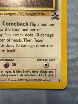 Team Rocket's Meowth! BLACK STAR PROMO 18 WoTC Non-Holo VINTAGE Pokemon 2000 - Image 4