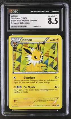 CGC 8.5 Jolteon 2013 Black Star Promo BW91 Holo Pokemon Card - Image 1
