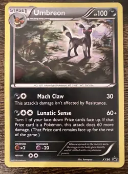 Pokemon 2016 Umbreon Black Star Promo Holo Card XY96 LP/MP Condition UK - Image 1