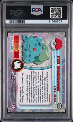 PSA 9 Bulbasaur #1 Topps Chrome Holo Pokemon T.V. Card 2000 - Near Mint - Image 2