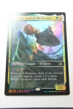 MTG Emmara Soul of the Accord x1-Foil -Guilds of Ravnica Promos-Lightly Played - Image 1