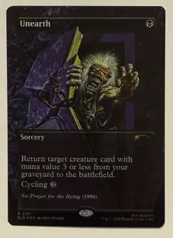 Unearth (2191) Borderless Rainbow Foil - Iron Maiden: Album Art Secret Lair MTG - Image 1