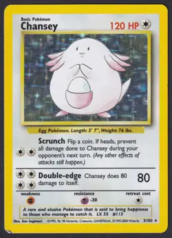Pokemon Chansey 3/102 Holo 1999-2000 UK 4th Print Base Set - Image 1