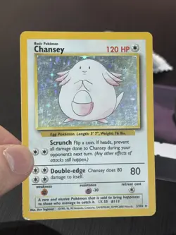 Pokemon Chansey 3/102 Holo 1999-2000 UK 4th Print Base Set - Image 3