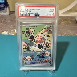 Pokemon Clobbopus 2024 Surging Sparks Illustration Rare 207/191 PSA MINT 9 - Image 1