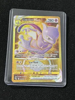 Mewtwo VSTAR Gold Secret Rare 086/078 Pokemon GO NM/M Sleeve Since Day 1 - Image 1