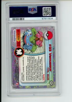 2000 Topps Chrome Venusaur #3 Pokemon T.V. PSA 9 MINT - Image 2