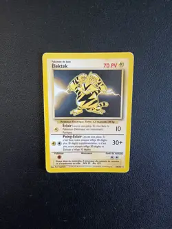 Carte Pokemon RARE Elektek 20/102 Set de Base Edition 2 Wizards FR - Image 1