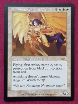 Magic The Gathering LEGIONS AKROMA ANGEL OF WRATH white card MTG - Image 1