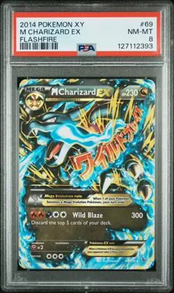 2014 Pokemon XY Flashfire #69 M Charizard EX PSA 8 - Image 2