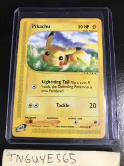 2002 Pokemon Expedition E-Reader #124/165 Pikachu Mint+ New - Image 1