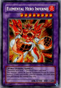 Yu-Gi-Oh! Elemental Hero Inferno PP02-EN010 Secret Rare Unlimited Near Mint Eng - Image 1